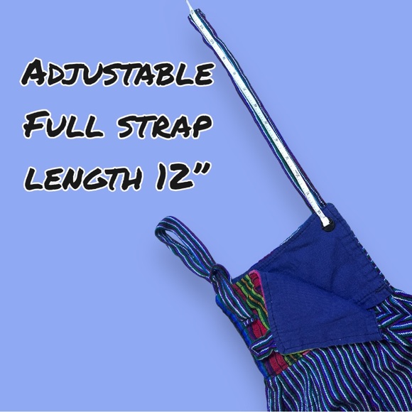 EUC Children’s Woven Multi-Color Striped Knit Romper. Adjustable Size 2-3T - Picture 7 of 8